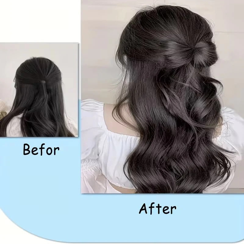 Elegant Wavy Bow Hair Clip Extension