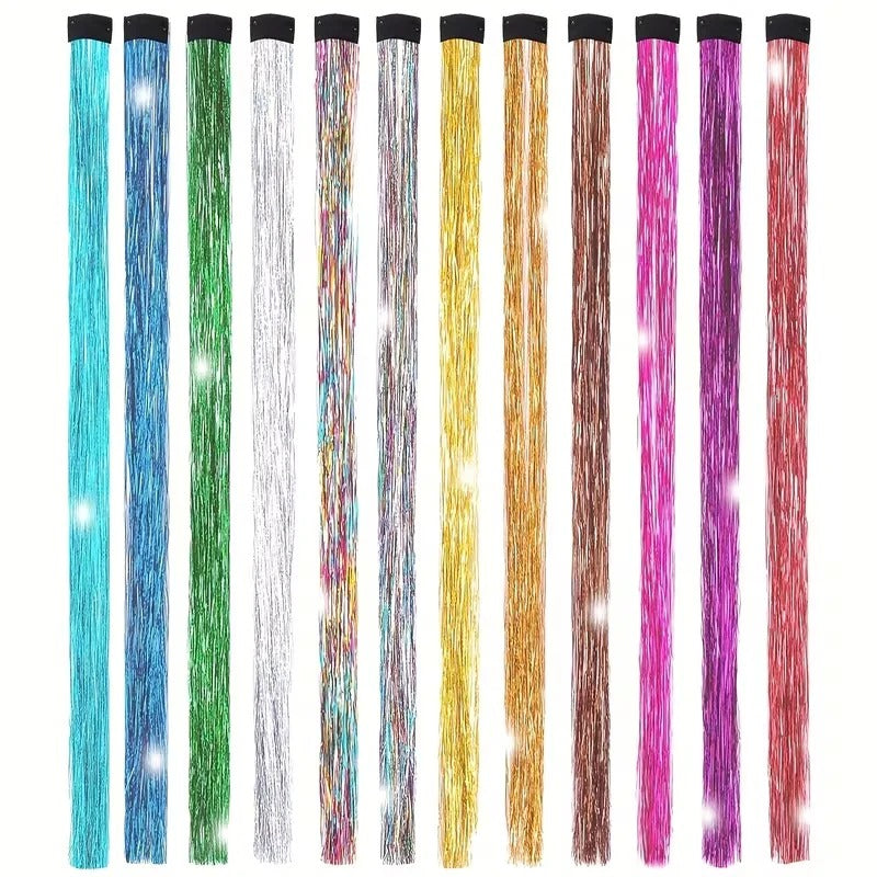 Glitter Hair Tinsel Extensions for Women